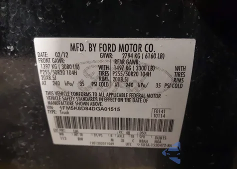 2013 Ford Explorer Xlt z USA, uszkodzony, nr VIN 1FM5K8D84DGA01515